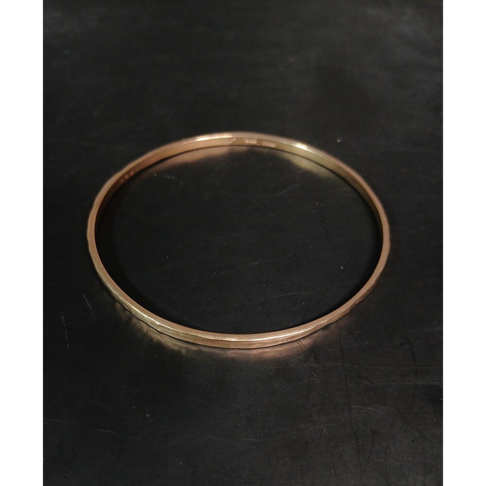 Sterling Silver 925 Gold Tone Thin Italian Bangle Bracelet ~2.5"